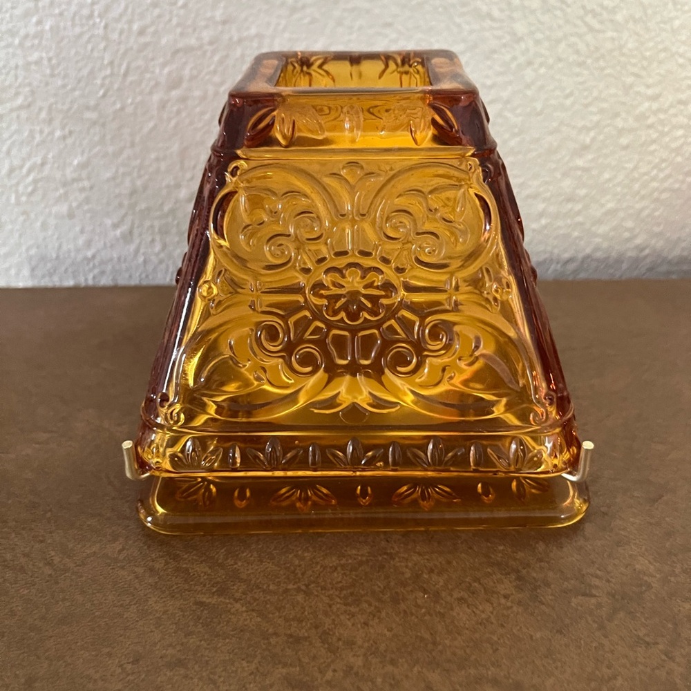 PartyLite Amber Glass Candle Holder